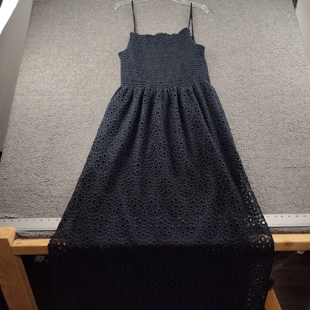 Hill House Home Nap Maxi Dress Sz 2XL XXL Annaliese Eyelet Lace Navy Blue EUC